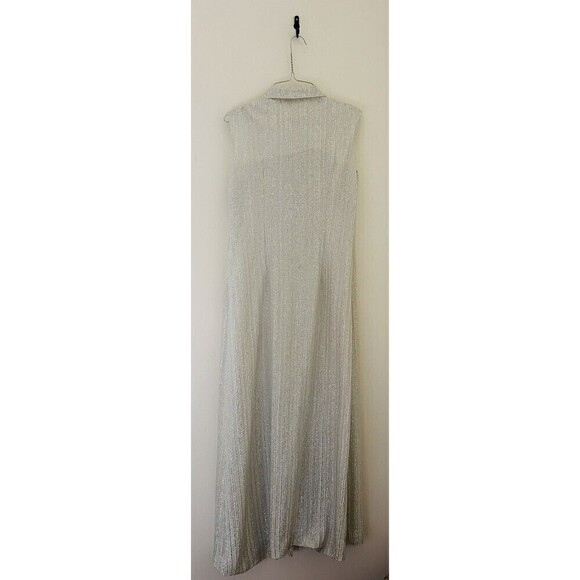Vintage 60s Berkshire By B-Tween Tinsel Metallic Sleeveless Maxi Dress - Picture 5 of 7